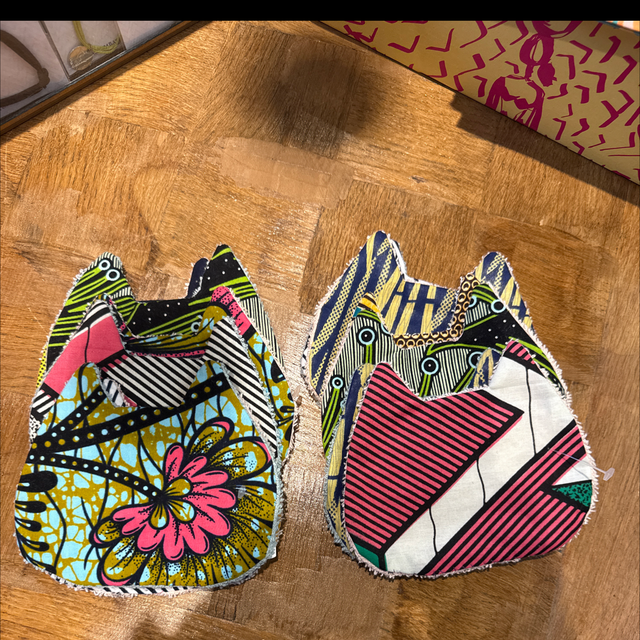 Lingettes lavables forme de chat vendue par paire