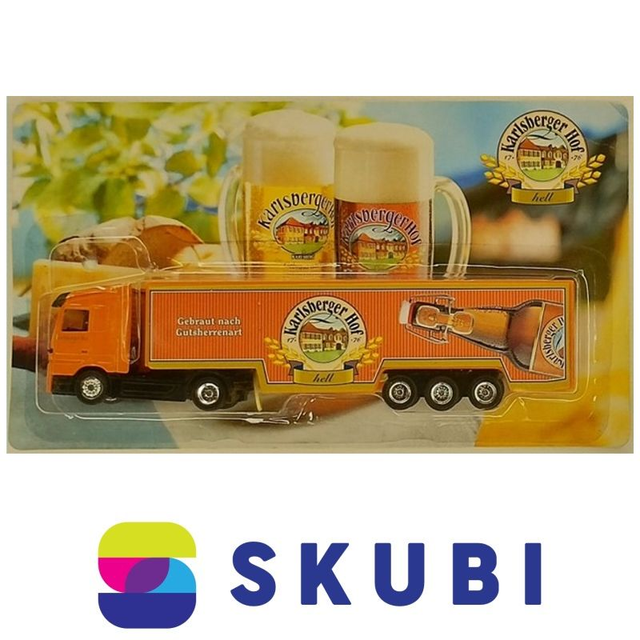 Reklamní kamion s návěsem Mercedes Actros - Karlsberger Hof Hell - model 1:87 H0