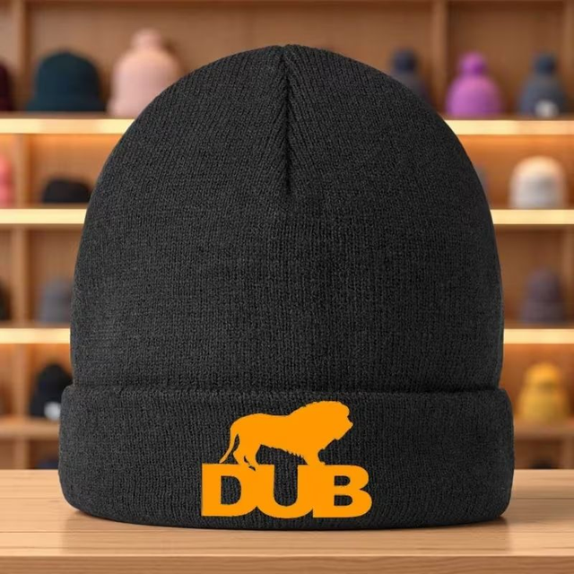 Bonnet Noir Dub et Lion Orange Culture Reggae Dub et Rasta Petit Prix