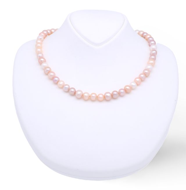 Roséfarbene Perlenkette - Emilia