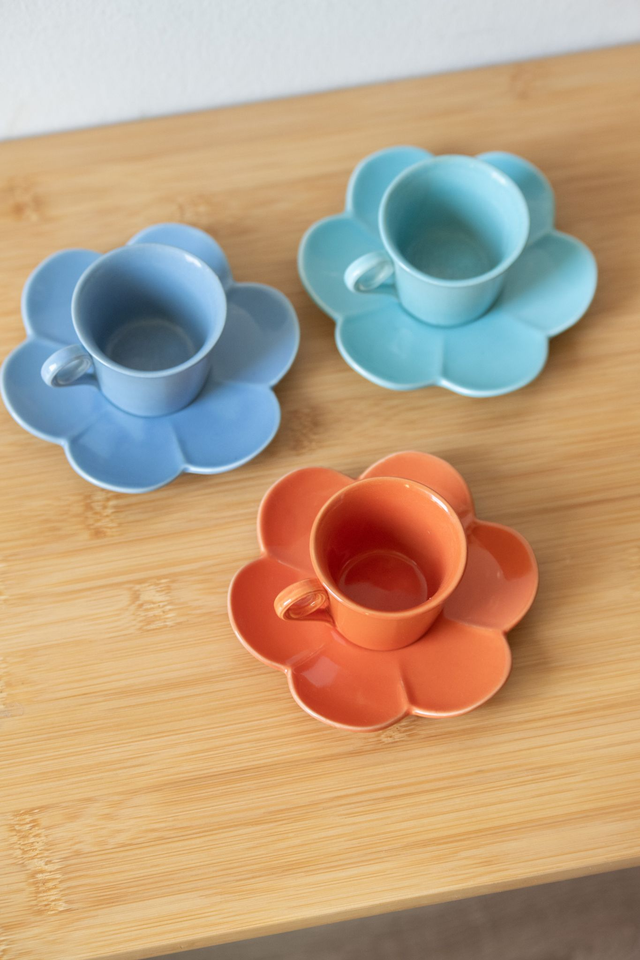Lot de 3 tasses et sous tasses fleurs 🌼