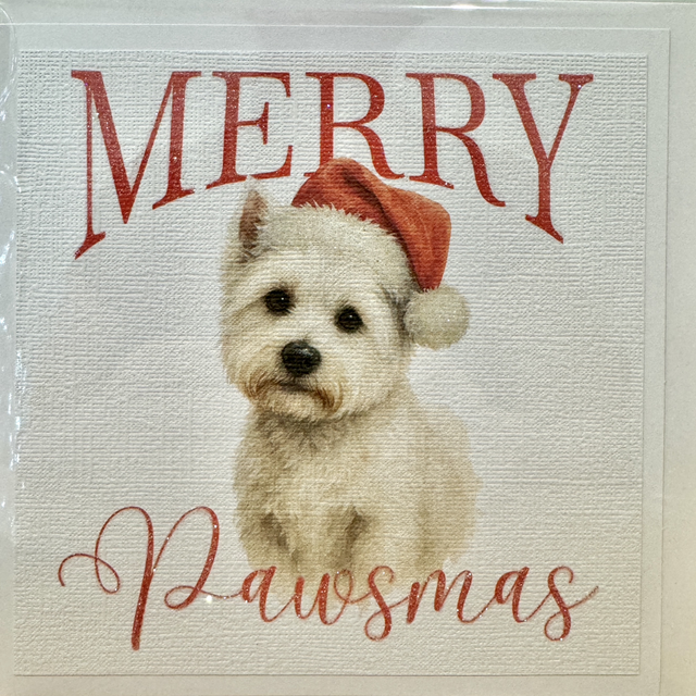 West Highland Terrier Pawsmas Card