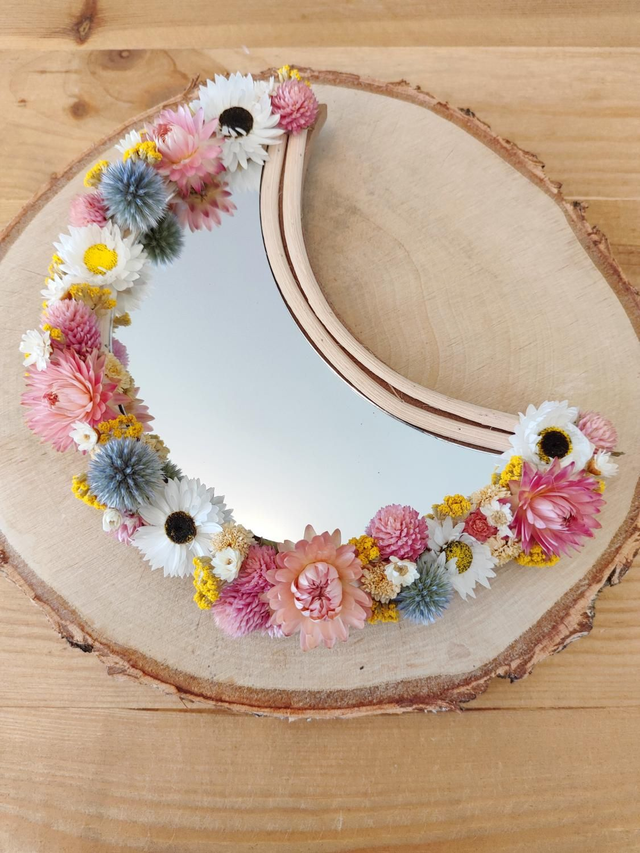 Miroir lune fleuri - Juliette