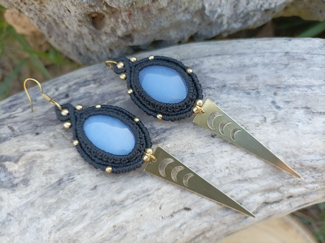 Boucles d'oreilles Angélite ~ Modèle unique