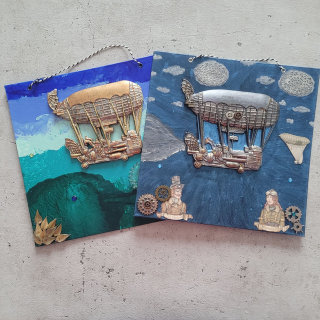 Cadre "Voyage" 25x25 cm – Décoration Originale _ 2 modelés 