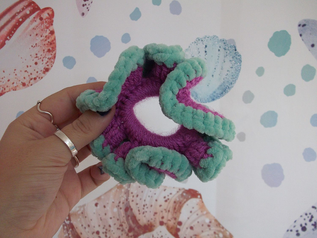 Purple and Turquoise Mini Scrunchie