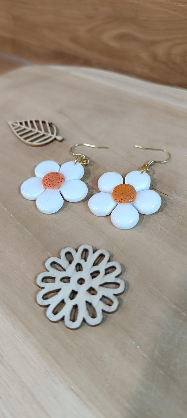 Boucles d'oreilles - Grande marguerite