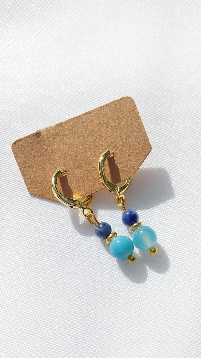 Boucles en Agathe et Sodalite 