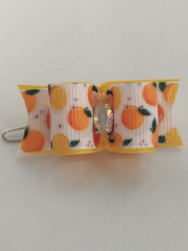 Noeud chien-orange-fantaisie-dog hair bow