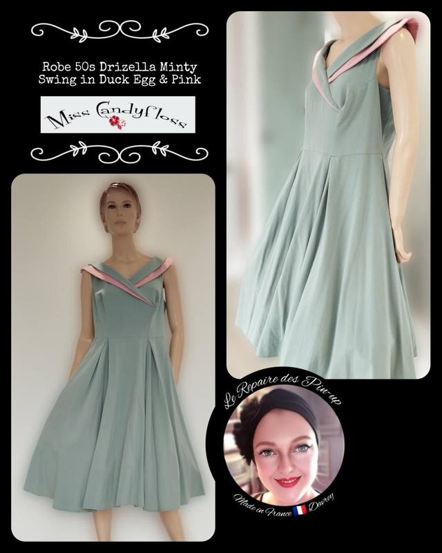 Robe Miss Candyfloss Drizella Minty Swing in Duck&amp;Pink T46