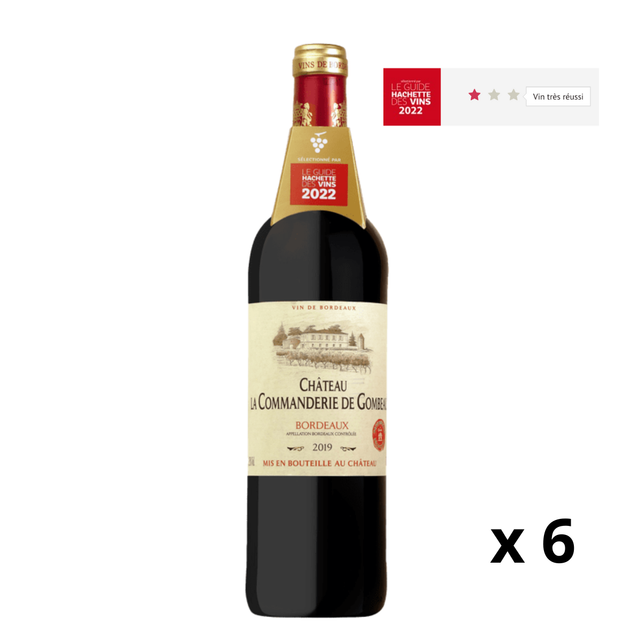 Château La Commanderie De Gombeau 2019- Bordeaux - rouge - 75cl - Carton de 6 bouteilles