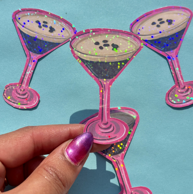 Espresso Martini Cocktail Holographic Sticker