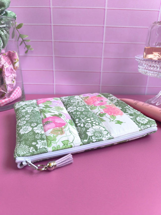 Pochette plate patchwork FLEURETTE