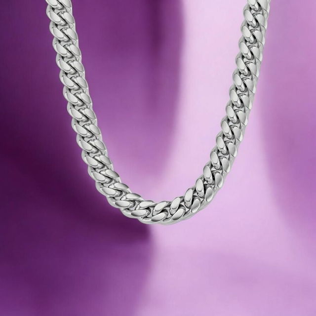 Chaîne Cubaine Miami 10 mm en Acier Inoxydable - Bijou Hip-Hop pour Hommes