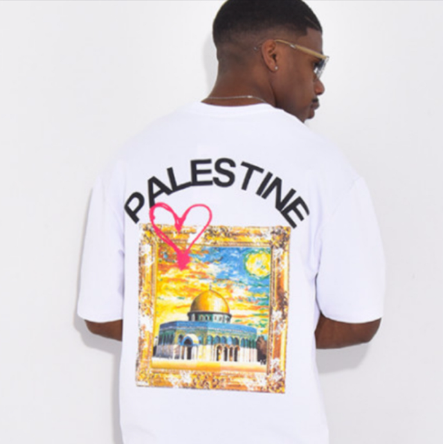 T-shirt Palestine blanc