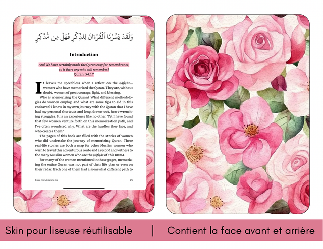 Skin pour liseuse - Rose écarlate