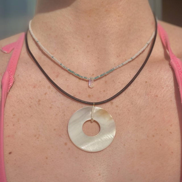 Seashell Doughnut Pendant Necklace