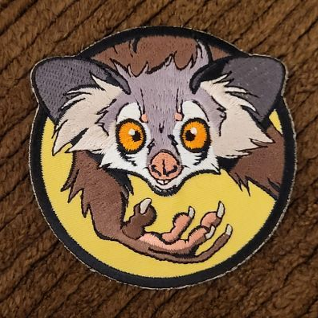 Aye-aye embroidered patch