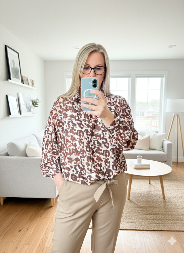 Chemise Fluide Motifs Léopard Grande Taille Lydia