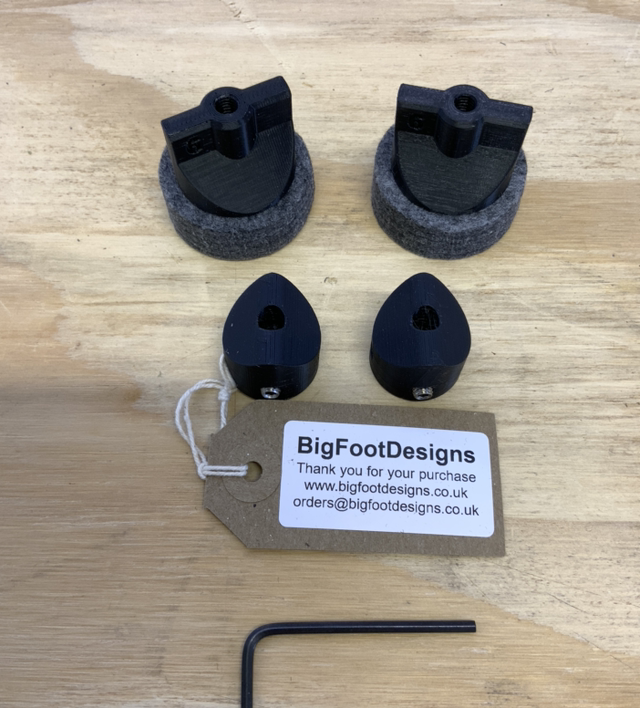 Electronic Cymbal Anti-Spin Supports, Nuts and Felt Washers (Set of 2 as shown)