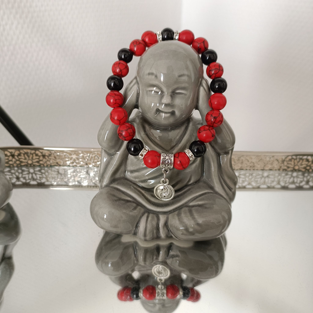 Bracelet Jaspe Rouge &amp; Tourmaline