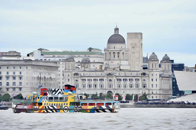 Razzle Dazzle on the Mersey WaterColour - Print