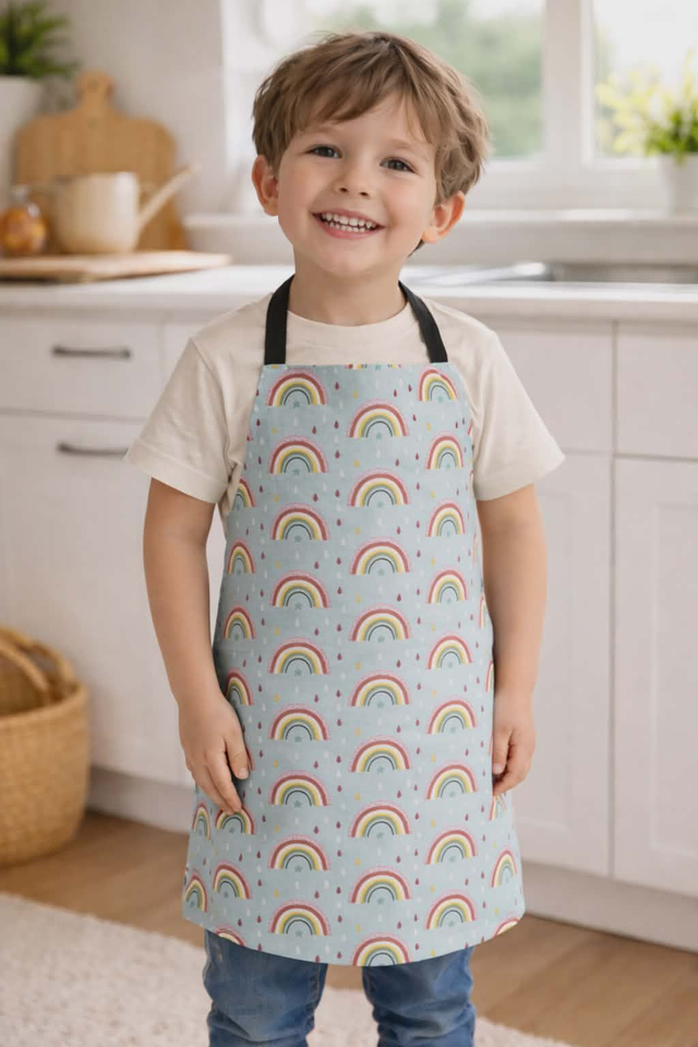 Tablier 3-5 ans en toile enduite Arc-en-ciel