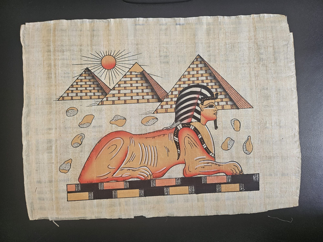 Great Sphinx of Giza &amp; Egyptian Pyramids Papyrus Art – Ancient Egypt Pharaoh Wall Decor – 23 × 33 cm