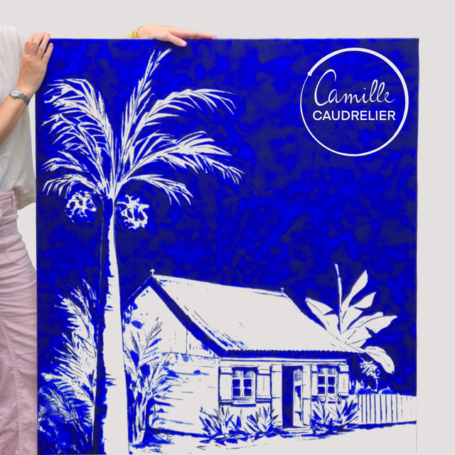 Sous le palmier royal, peinture acrylique sur toile