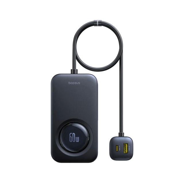BASEUS Car Charger + Retractable USB-C Cable (60W) (PrimeTrip VW1)
