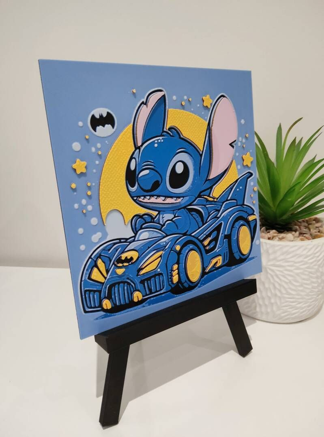 Stitch en Batmobile