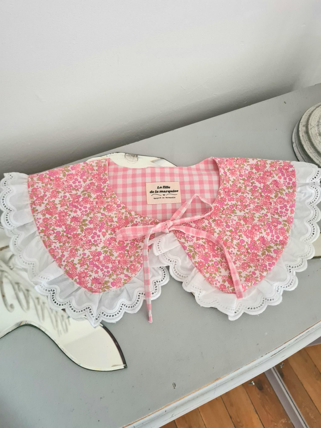 Col amovible et réversible en tissus upcyclés