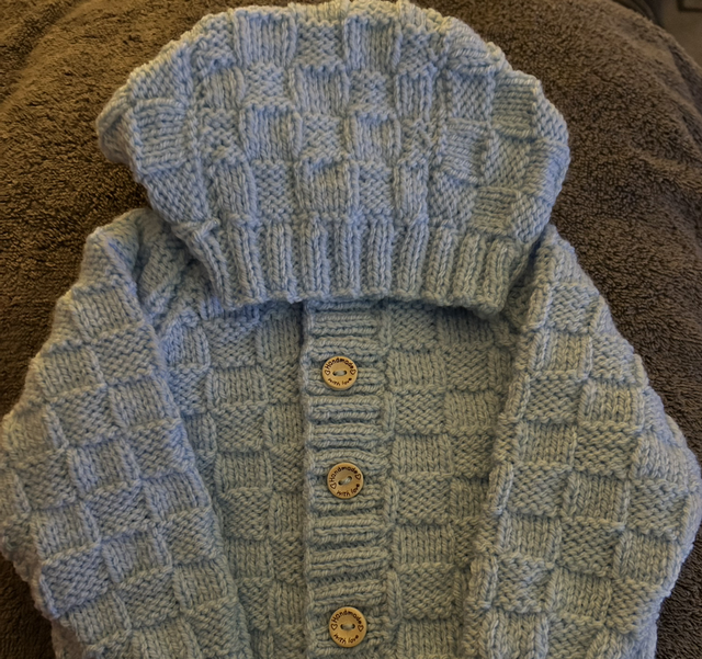Blue hooded cardigan 6-12months 