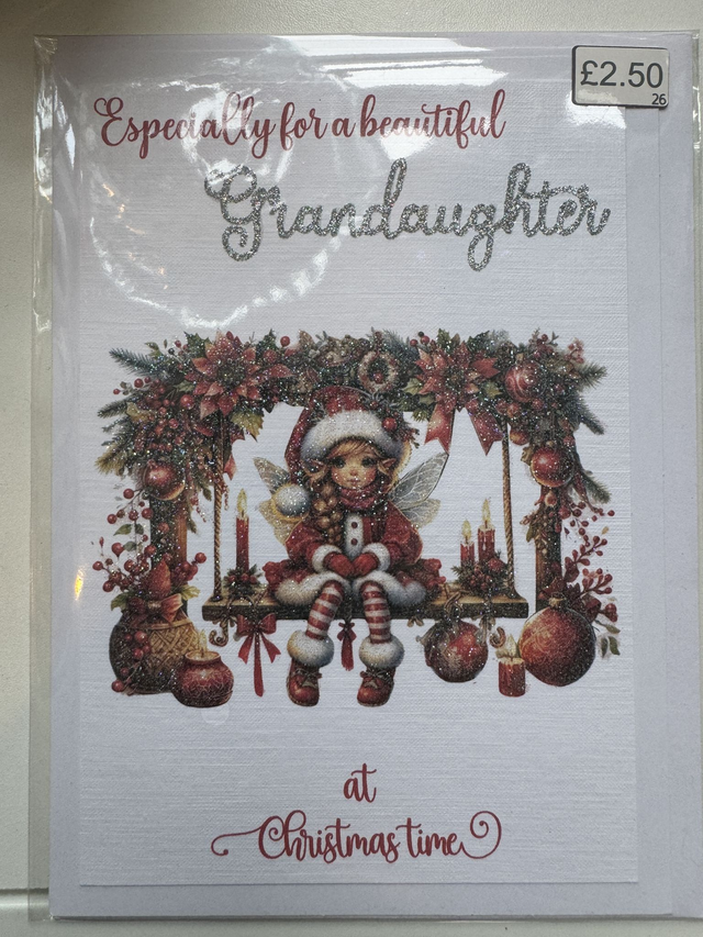 Glitter Christmas Card 7x5" 