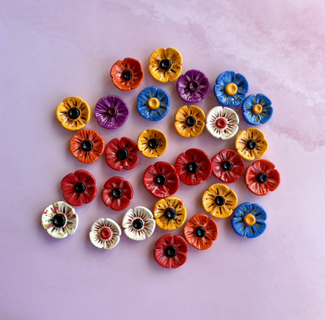 Aimant coquelicot en céramique