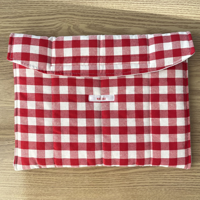 Pochette d'ordinateur vichy rouge