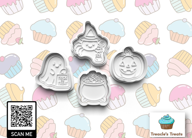 Halloween Trick or Treat Fondant/cookie stamps with cutters