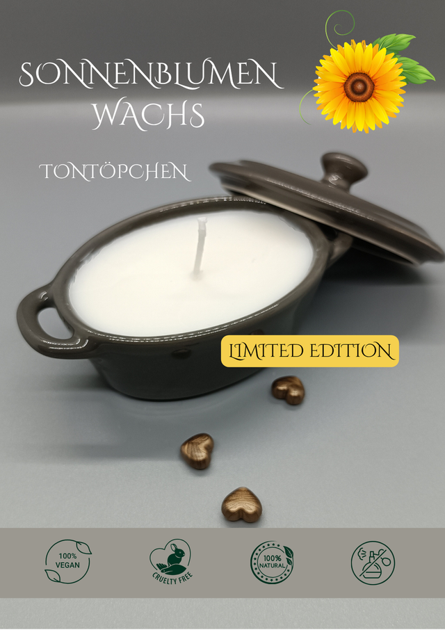 Kerze im Tontöpfchen mit Deckel