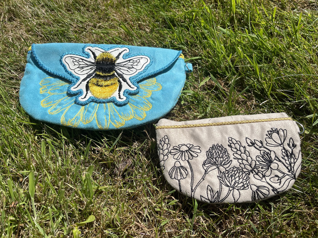 Bag- Fringed Bumble Bee Embroidered Handbag