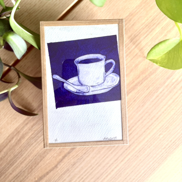 Tasse solo bleu concentré - petit cadre 10x15