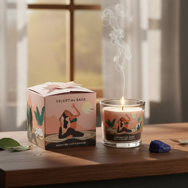 Moonshine Yoga Celestial Sage Candela in Cera di Soia 