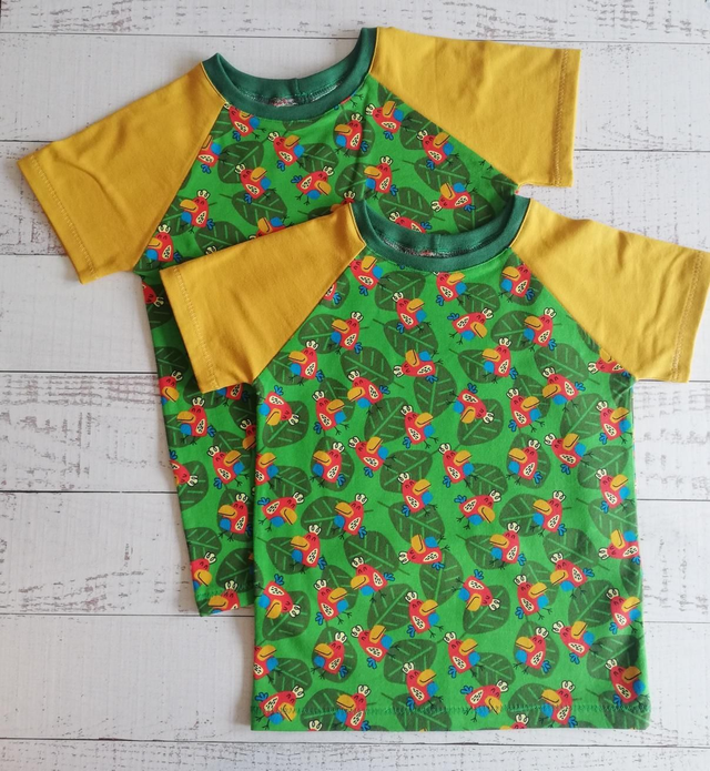 Children's Raglan T-Shirt - Parrots