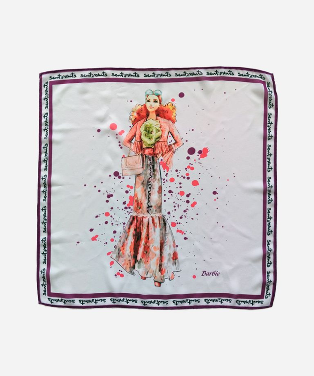 Szatén kendő - lila