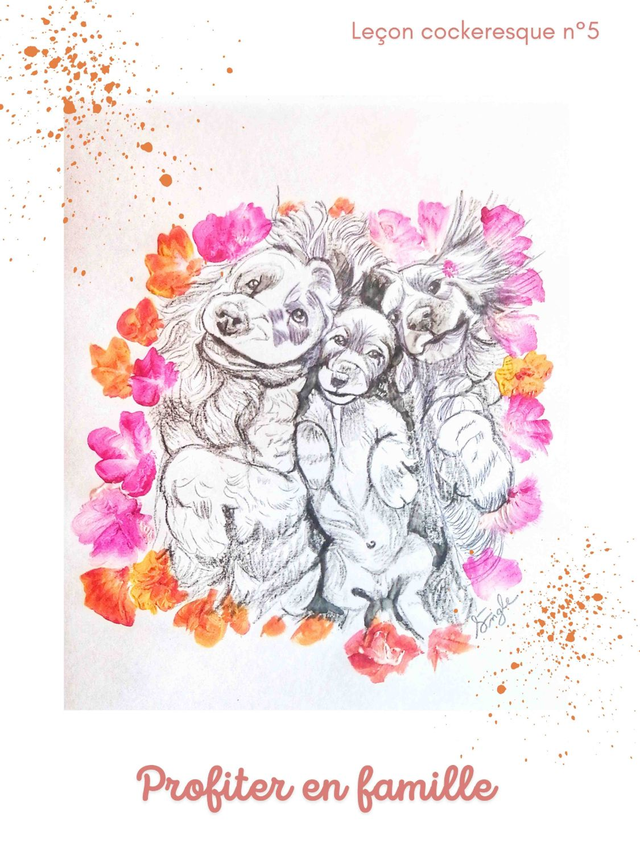 Affiche illustration profiter en famille