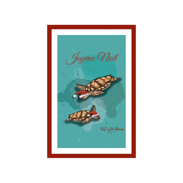 Carte postale - tortue de mer - JOYEUX NOËL