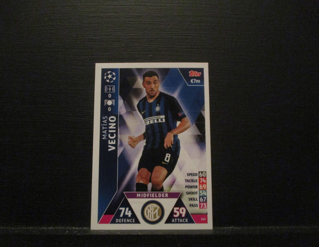 Matias Vecino - UEFA Champions League Match Attax 2018/19 Original Trading Card #265