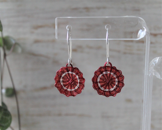 Boucles d'oreilles tissées en crin de cheval