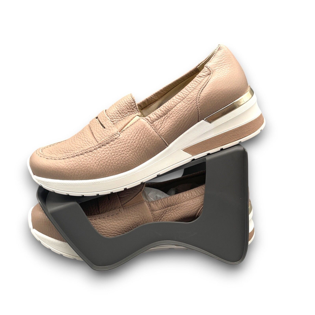VITAFORM Damen Slipper taupe Hirschleder Schock Absorber Sohle Nina Größe 42