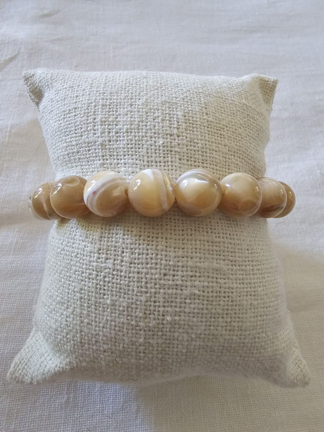 bracelet nacre dorée 10MM