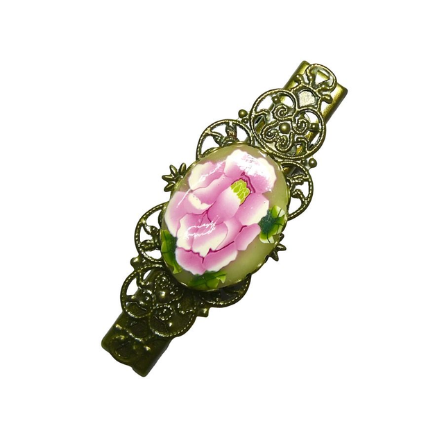 Pince croco estampe rétro rose